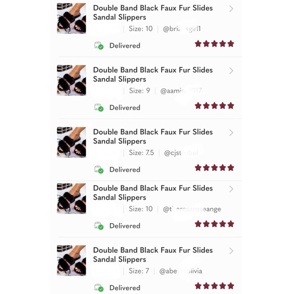 Double Band Black Faux Fur Slides Sandal Slippers - Picture 6 of 7